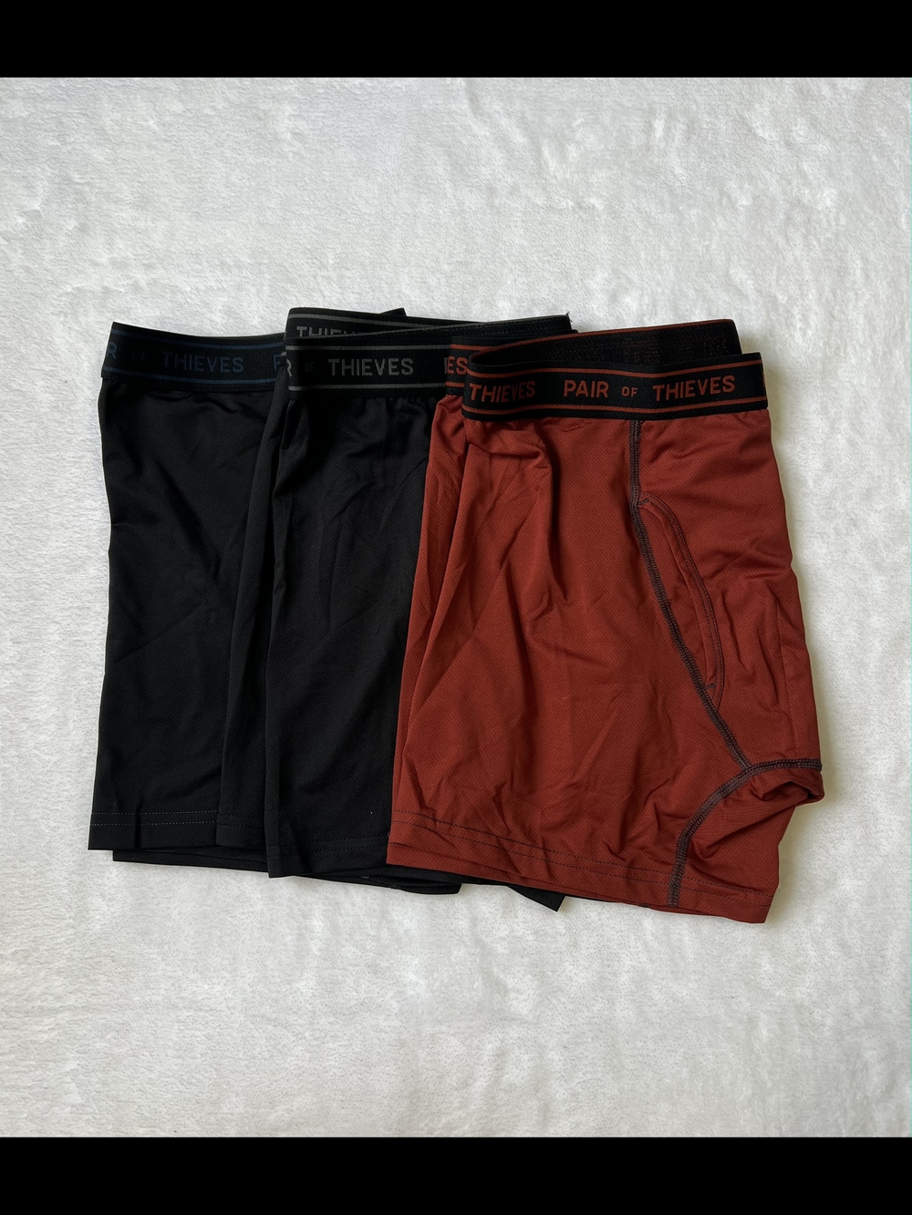 Pair of Thieves Men’s 3-Pack Boxer Briefs - Black & Rust